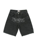 Shorts, Y2K Pants, Harajuku, Hip-Hop, Lucky Seven, Vintage Blue Baggy Jeans-Outfit