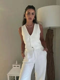 Fongt Color Y2K2025 Summer Leisure Repair Vest Sleeveless Vest Short Blouse Women A19531