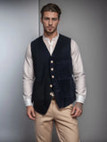 Fongt Men's Spring And Autumn Wicked Vest Pocket Splicing Design Design Jacket Solid Color Single-Clocked Vest