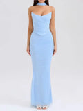 2025 Spring Suit Elegant Fashion Sleeveless Top + High-Waisted Long Dress Two-Piece Set Of