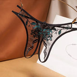 briefs sexy French embroidery sexy mesh hollow out free off thong low waist transparent t pants G-String