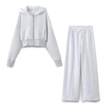 New Hooded Short Sweater 8417304 Loose Flannelette Jogging Trousers 8417303 Suit-Outfit