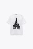 Fongt 2023 New Women's Round Collar Short Sleeve Contrast Color Print T-Shirt 5644156 910-Outfit