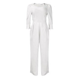 Fongt Women's Winter Long Sleeves Loose Broad-Legged Straight-Tight Large-Size African Jumpsuit