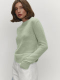 Fongt Spring And Summer New Thin Sweater Hoodie Women's Round Collar Perspective Basic Knitwear Candy Color