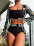 Fongt New Swimsuit Female Bikini Sexy Split Swimsuit Blouse Sunscreen Beach Three-Piece