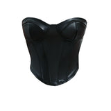Temptation Nightclub Wind Brazilian Leather Fish Bone Chest Suit Slim Open Back Zipper Inside With A Female Top-Outfit