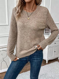 Fongt Long Sleeves Solid-Colored Knitted Shirt Thread Hollow Slim Bottom Sweater Woman