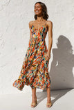 Summer Printed Ruffle Sleeveless Dress