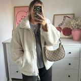 Fongt Explosion Women's Street Fashion With Loose Zipper Coat