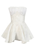 Fongt 2025 New Temperament Elegant Brae Light Luxury Pure Dress Word Collar Heavy Industry Embroidery Dress Skirt