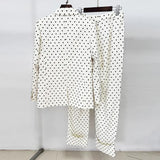 Fongt Star New Bow Decoration Wave Dot Suit Jacket Trouser Suit Two Sets