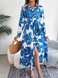 Wind Real Spring And Summer Flower Collar Collar With Shirt Skirt Dress Women's