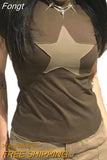 Women Goth Clothes y2k Crop Tops Summer 2023 T shirts Grunge 2000s Trashy Aesthetic Short Sleeve Tees Young Girls