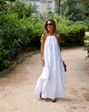 Hanging Neck Open Cotton Leprosy Leisure Holiday Dress 2025 Spring And Summer New