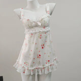 Fongt Pure Desire High-Grade Broken Ice Silk Pyjamas Girl 2025 Sweet Lace Sling Pajamas Pajamas Pyjamas Ajamas Pyjamas