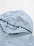 Knit Zipper Hodded Top And Pants Set-Outfit