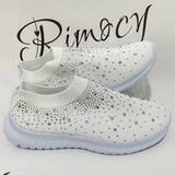 Crystal Breathable Mesh Sneaker Shoes for Women Comfortable Soft Bottom Flats Plus Size 43 Non Slip Casual Shoes Woman-Outfit