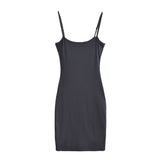 Trend Women's Solid Color Flat Thread Suspender Dress Summer New Elastic Bag Hip Skirt Short Skirt-Outfit