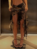 Asymmetric Lace Up Maxi Skirt-Outfit