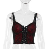 Fongt Summer New Women's Casual Pants Dark Sexy Body-In-Print Lace High-Waisted Flared