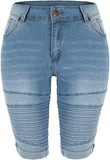 Elastic Cat Beard Pleated Hem Jeans In Pants Woman-Outfit
