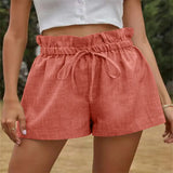 Fongt Casual Comfortable Shorts Women 2025 Summer New European Version Of High-Rise Belt Loose Broad Leg Pants Women