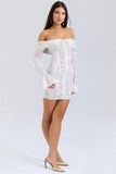 Lace Long Sleeve Off-shoulder Dress-Outfit