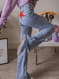 Back Star Patchwork Jeans-Outfit