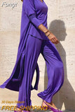 Solid Loose Three Pieces Set Women Cardigan And Vest Straight Pants Matching Set Chic Streetwear Homewear Outfits 3pcs
