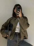 Fongt Color 2025 Spring And Autumn Leisure Tuffen Texture Collar Pilot Jacket Women B88824