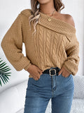 Shooting 2025 Autumn And Winter Casual Sexy Collar Out-To-Shoulder Long-Sleeved Sweater Women's