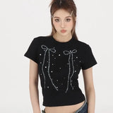 Black Bow Print Tee-Outfit