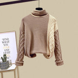 Winter Knitted 2 Piece Sets Women Long Sleeve Knitted Sweater And High Waist Mesh Long Skirts Sets For Women