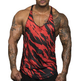 Men Bodybuilding Camo Sleeveless Single Tank Top Muscle Stringer Athletic Fitness Vest Tops Summer