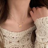 Square Shell Necklace-Outfit