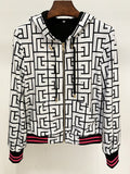 QUALITY Newest 2023 Fashion F/W Designer Jacket Women's Monogram Printed Velvet Hooded Bomber