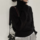 Dark Academia Half Zip Up Cable Knit Sweater-Outfit