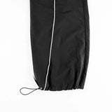 Piping Detail Size Friendly Parachute Cargo Pants-Outfit