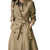 Orange Advanced Sense Of Short Elegant And Spontaneous Trench Coat Female 2024 Spring New Stylish Three-Dimensional Silhouette-Outfit