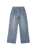 Pocket Design Blue Wash Boyfriend Jeans-Outfit