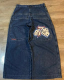 High Street Jeans Y2K Hip Hop Printed Cartoon Retro Loose Men Wide-Outfit