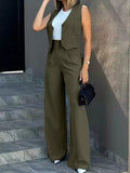 Fongt New Fashion Suit Vest Vest Broad Leg Trousers Casual Suit