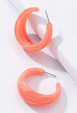 C Shape Acrylic Earrings-Outfit