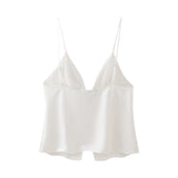Fongt New Bow Trim Silk Satin Texture Top 2170331-Outfit