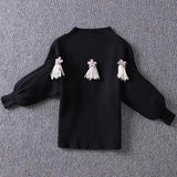 Women Autumn Winter Two Pieces Sets Office Ladies Clothing Set Turtleneck Knitted Sweaters And Tweed Plaid long Skirts