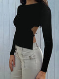 Women Y2K Lace Up Backless Tank Top Solid Knitted T-shirts Tops Sexy Crop Top Night Club Outfits 2023 Streetwear Basic