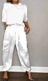 Fongt Fashion Lady Smooth Sleeve Half-Sleeveed Trompack Two-Piece Set