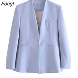 Spring Women's Solid Color Slim Simple Leisure Suit Coat Chic and Elegant Woman Jacket Women's Blazer Tailoring Blazer