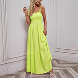 Fongt Shooting 2026 Spring And Summer Sexy Fine Strapping Holiday Beach Long Skirt Swing Skirt